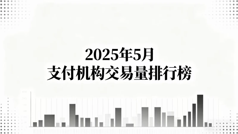 2025年5月支付机构交易量排行榜：头部效应加剧，行业分化持续深化
